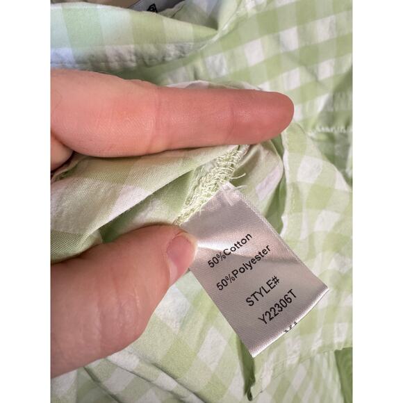 POMANDER PLACE TUCKERNUCK Green Gingham Plaid Adair Boyfriend Button Down Sz XL - Picture 7 of 9
